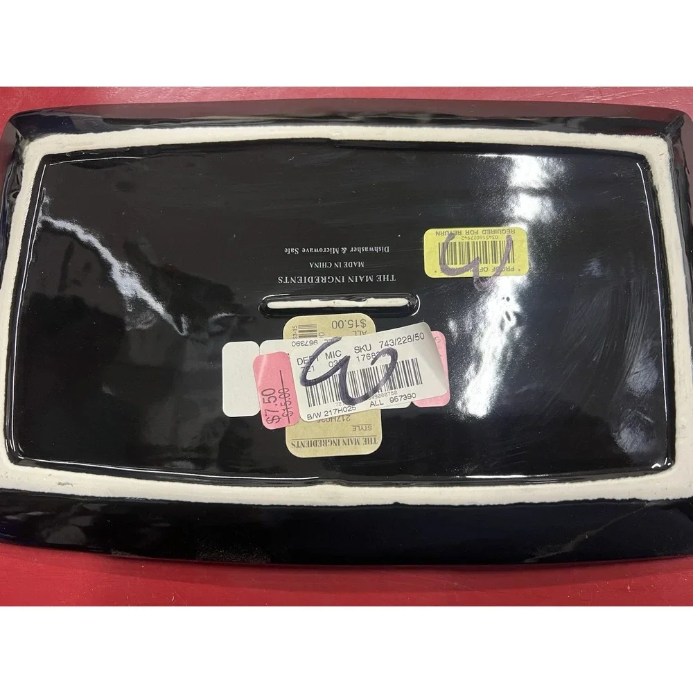 The‎ Main Ingredients Black White Rectangle Plate With Cup Space